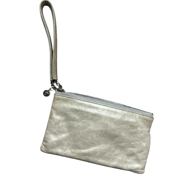 HOBO The Original Wristlet In Stone Clutch Bag Zip Pouch Purse - Picture 1 of 7